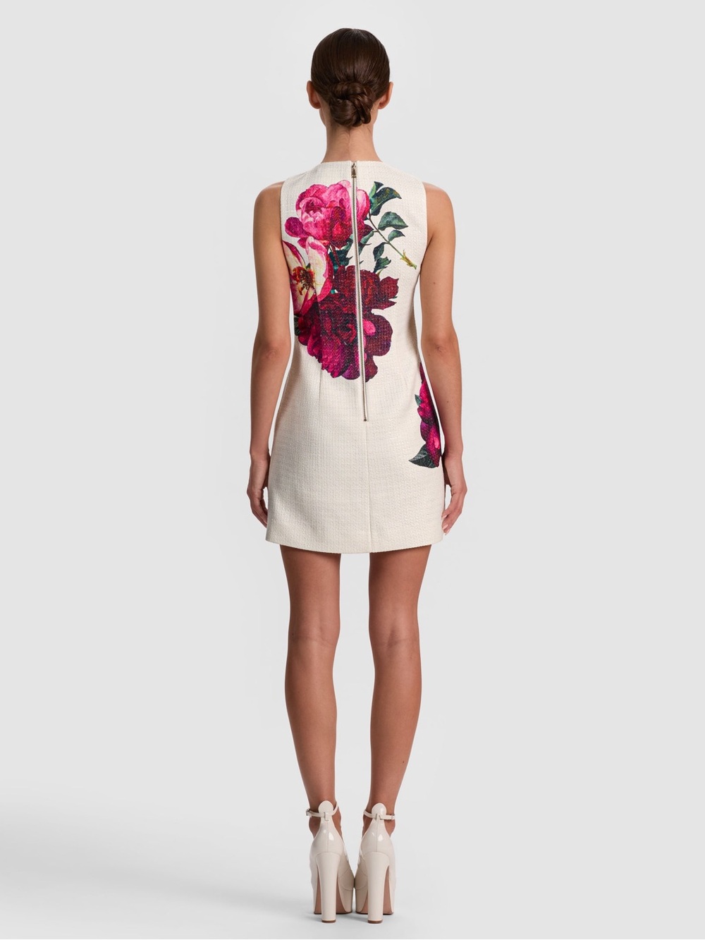 NEW Alice + Olivia Clyde Tweed Shift Dress Empress Bloom Off White Size 6